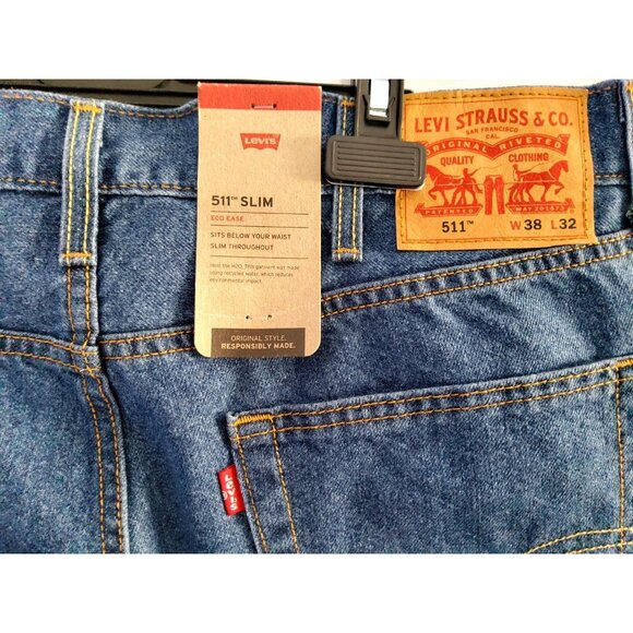 Livi's 511 Slim Fit Jeans New W/T  Blue Men's Size 38x32 MSRP 511-2417 - Picture 4 of 16